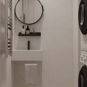 Алгоритм комфорта. Дизайн и ремонт квартиры 64м2 ЖК Дом Достижение в неоклассике. Постирочная