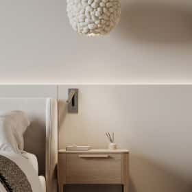 Скандинавский акцент. Дизайн и ремонт квартиры 95м2 ЖК Садовые кварталы в современном стиле. Мастер-спальня, фото 05