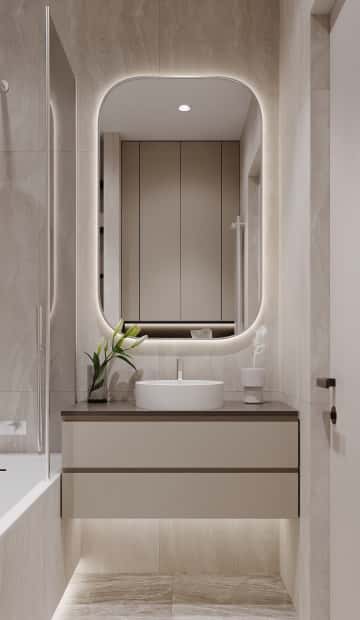 Цвета природы. Дизайн и ремонт квартиры 110м2 в ЖК Wow в современном стиле. Ванная