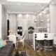 Чёрно-белая мозаика в виде боксёра для современной ванной комнаты. Дизайн и ремонт квартиры в ЖК «Маршала Захарова» — Скромное обаяние. Фото 06