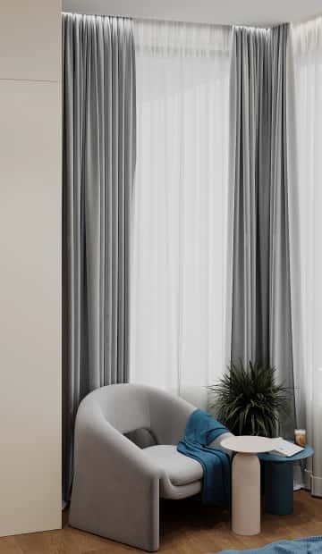 Объятия моря. Дизайн и ремонт квартиры 91м2 ЖК Событие в современном эко-стиле. Спальня, фото 03