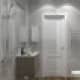 Дверь в ванной в стиле минимализм белого цвета. Дизайн и ремонт дома в КП «Антоновка» — Загородный минимализм. Фото 063