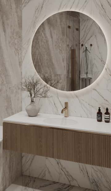 Пространство мечты. Дизайн и ремонт квартиры 71м2 ЖК Филисити в неоклассике. Санузел, фото 03