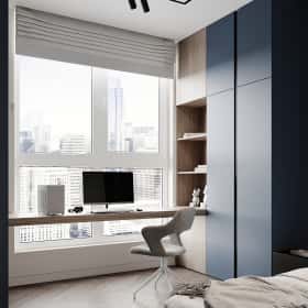 Цвета природы. Дизайн и ремонт квартиры 110м2 в ЖК Wow в современном стиле. Спальня старшего сына, фото 01