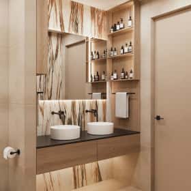 Утончённая простота. Дизайн и ремонт квартиры 123м2 ЖК Джаз в стиле современный минимализм. Санузел 2, фото 02