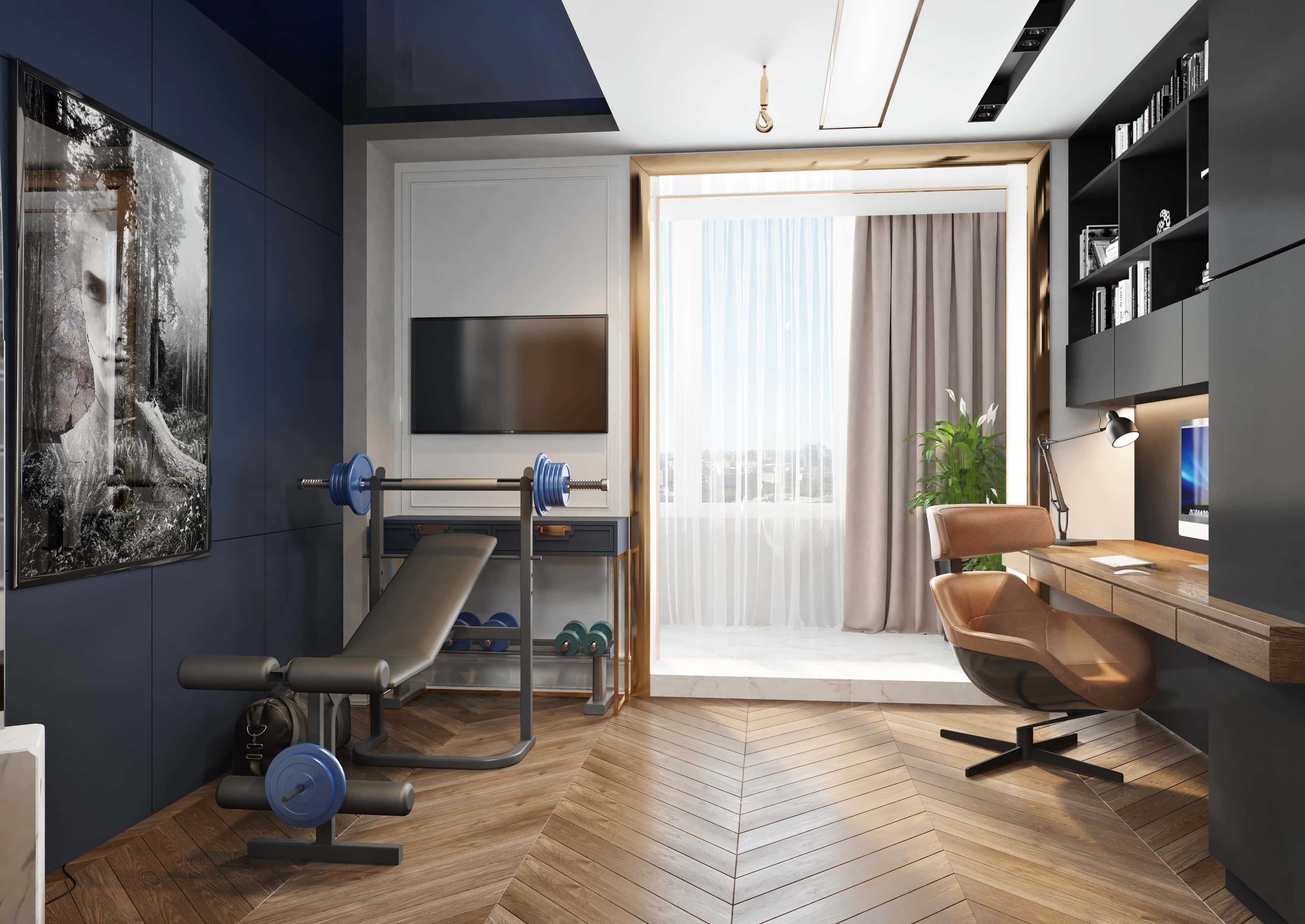 Офисный стул из кожи оттенка корицы. Дизайн и ремонт квартиры в ЖК ...