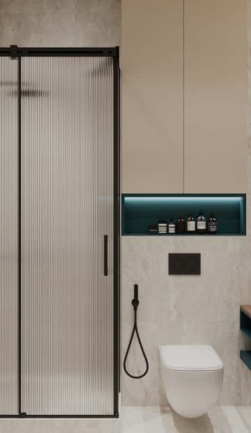 Объятия моря. Дизайн и ремонт квартиры 91м2 ЖК Событие в современном эко-стиле. Гостевой санузел, фото 01