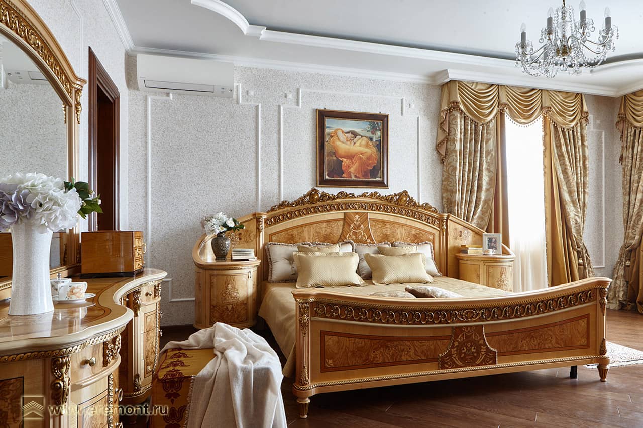 Красивая спальня в стиле классика