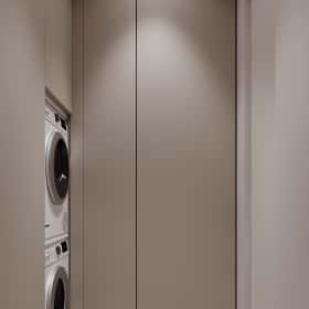 Цвета природы. Дизайн и ремонт квартиры 110м2 в ЖК Wow в современном стиле. Постирочная, фото 01