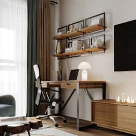 Песня в стиле кантри. Дизайн и ремонт квартиры 53м2 ЖК Вдохновение. Кабинет-спальня, фото 01