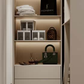 Стиль как инвестиция. Дизайн и ремонт квартиры 60м2 ЖК AFI Park Воронцовский в современном стиле. Мастер-спальня с гардеробной, фото 07