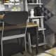 Письменный стол из светлого дерева с чёрными ножками. Дизайн и ремонт квартиры в ЖК «Юнион Парк» — Строгое созвучие. Фото 022