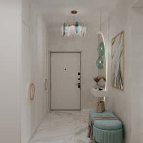 Диалог поколений. Дизайн и ремонт квартиры 93м2 ЖК Хэдлайнер в неоклассике. Прихожая, фото 02