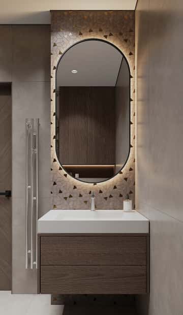 Со вкусом кофе. Дизайн и ремонт квартиры 120м2 в ЖК iLove в современном стиле. Душевая