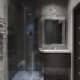 Встроенный в ванную комнату шкаф серого цвета. Дизайн и ремонт квартиры в ЖК «Ривер Парк» — Брутальный Нью-Йорк. Фото 027