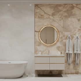 Богемная грация. Дизайн и ремонт квартиры 87м2 ЖК Режиссёр в стиле современная классика. Санузел