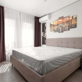 Деликатная классика. Дизайн и ремонт квартиры 65м2 в ЖК Кронштадтский 9 в современном классическом стиле. Спальня