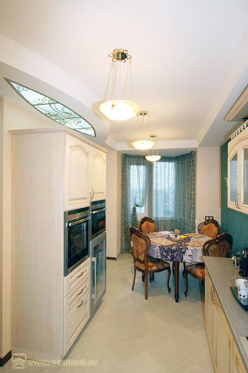 Кухня, дизайн проект интерьера и ремонт квартиры в Доме на Беговой, Вира-АртСтрой