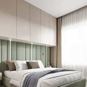 Сочный синий. Дизайн и ремонт квартиры 83м2 в ЖК Большая семерка в современном стиле. Мастер-спальня, фото 02