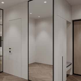 Растим чемпиона. Дизайн и ремонт квартиры 80м2 ЖК Ивантеевка 2020 в современном стиле. Прихожая и коридор, фото 02