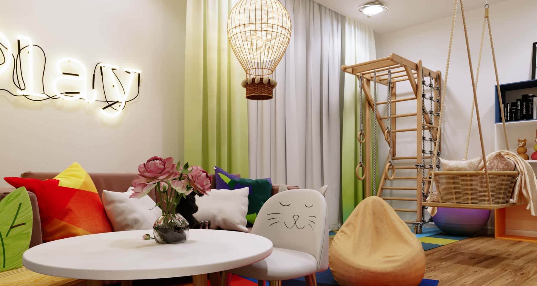 Дизайн яркой детской