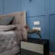 Оформление интерьера спальни в синий цвет. Фото № 70685.