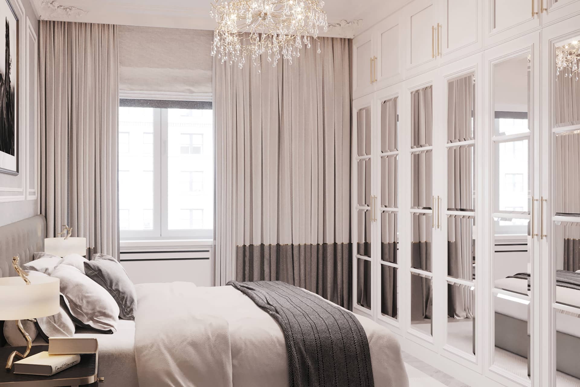 Необыкновенная спальня белого цвета