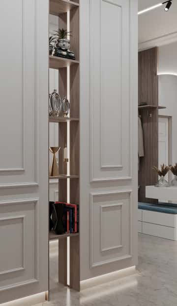 Удобство со вкусом. Дизайн и ремонт квартиры 88м2 ЖК Вереск в современной классике. Прихожая и коридор, фото 07