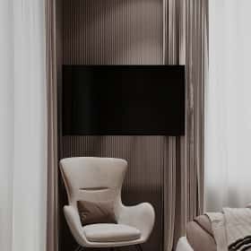 Тёплая гармония. Дизайн и ремонт квартиры 69м2 ЖК Большая семерка в современном стиле. Спальня, фото 02