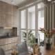 Оформление интерьера гостиной-кухни трехкомнатной квартиры в светло серый цвет в современном стиле. Фото № 62622.