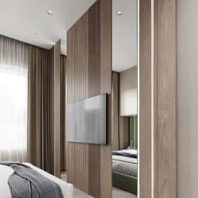 Сочный синий. Дизайн и ремонт квартиры 83м2 в ЖК Большая семерка в современном стиле. Мастер-спальня, фото 03