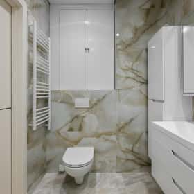 Деликатная классика. Дизайн и ремонт квартиры 65м2 в ЖК Кронштадтский 9 в современном классическом стиле. Ванная, фото 03