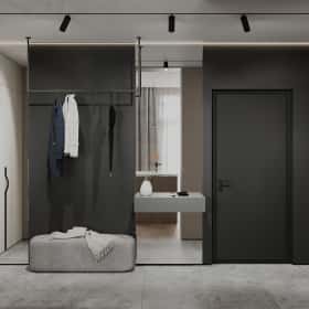 Чёрно-белая магия. Дизайн и ремонт квартиры 101м2 в ЖК Шуваловский Prima в современном стиле. Прихожая и коридор