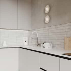 Скандинавский акцент. Дизайн и ремонт квартиры 95м2 ЖК Садовые кварталы в современном стиле. Кухня-гостиная, фото 03