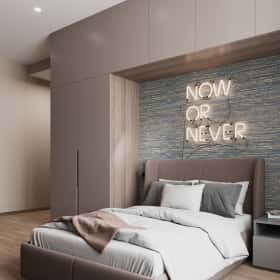 Утончённая простота. Дизайн и ремонт квартиры 123м2 ЖК Джаз в стиле современный минимализм. Комната мальчика, фото 03