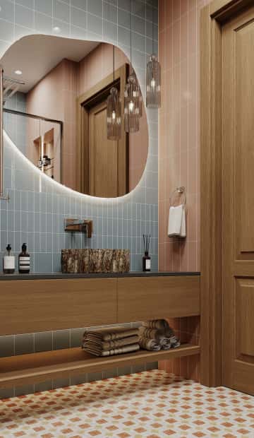 Песня в стиле кантри. Дизайн и ремонт квартиры 53м2 ЖК Вдохновение. Санузел