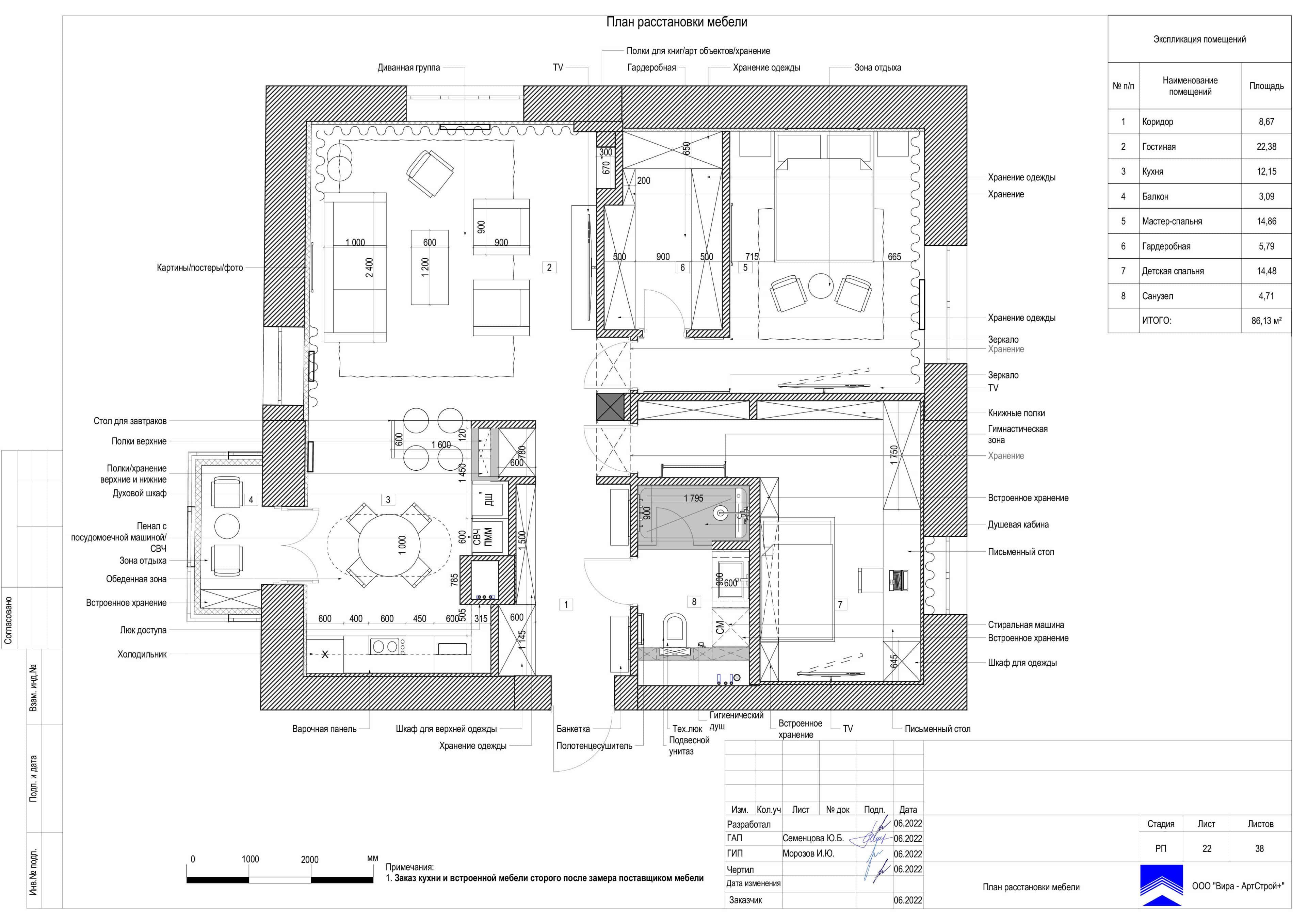 23-План-расстановки-мебели, квартира 86 м²