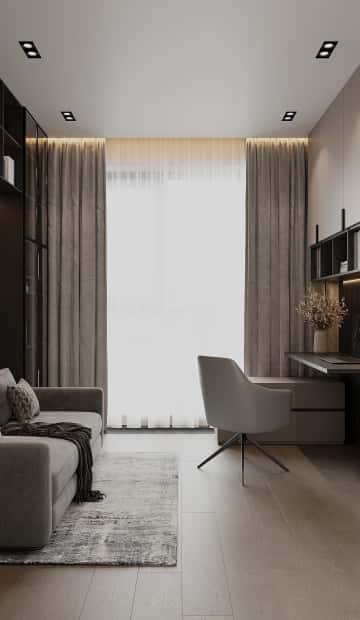 Со вкусом кофе. Дизайн и ремонт квартиры 120м2 в ЖК iLove в современном стиле. Кабинет, фото 01