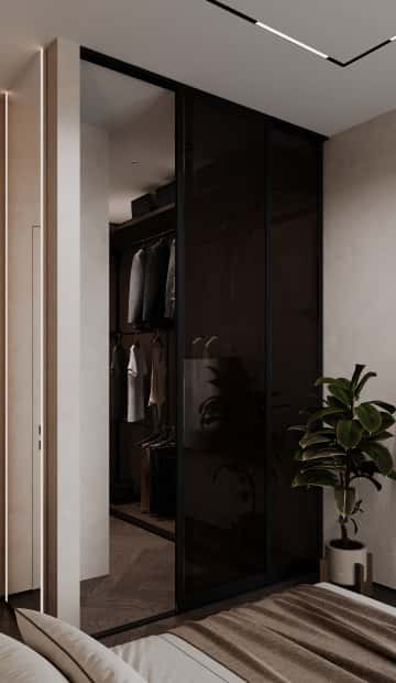 Натуральная палитра. Дизайн и ремонт квартиры 84м2 ЖК Shagal в современном стиле. Мастер-спальня, фото 02