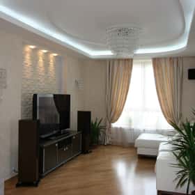 Гостиная-кухня, дизайн-проект квартиры в Wellton Park, Вира-АртСтрой