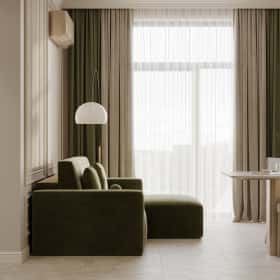 Алгоритм комфорта. Дизайн и ремонт квартиры 64м2 ЖК Дом Достижение в неоклассике. Кухня-гостиная