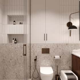 Дух Монмартра. Дизайн и ремонт квартиры 101м2 в ЖК Врубеля 4 во французской классике. Санузел, фото 02