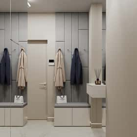 Сочный синий. Дизайн и ремонт квартиры 83м2 в ЖК Большая семерка в современном стиле. Прихожая и коридор, фото 01