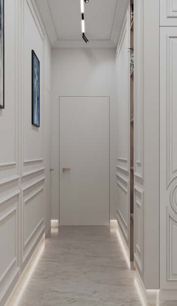 Удобство со вкусом. Дизайн и ремонт квартиры 88м2 ЖК Вереск в современной классике. Прихожая и коридор, фото 05