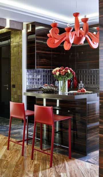 Столешница светлого шоколадного оттенка из искусственного камня