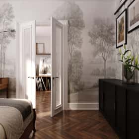 Дух Монмартра. Дизайн и ремонт квартиры 101м2 в ЖК Врубеля 4 во французской классике. Спальня, фото 07