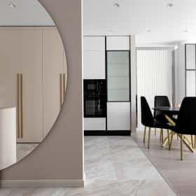 Деликатная классика. Дизайн и ремонт квартиры 65м2 в ЖК Кронштадтский 9 в современном классическом стиле. Кухня-гостиная, фото 07