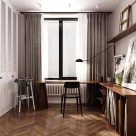 Дух Монмартра. Дизайн и ремонт квартиры 101м2 в ЖК Врубеля 4 во французской классике. Мастерская, фото 03