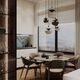 Объятия моря. Дизайн и ремонт квартиры 91м2 ЖК Событие в современном эко-стиле. Кухня-гостиная, фото 05