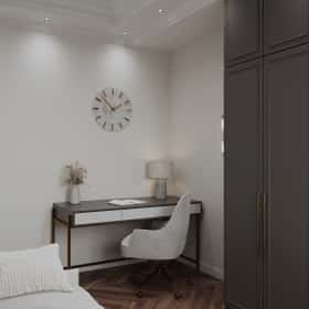 Вариации классики. Дизайн и ремонт дома 177м2 КП Лесная симфония в американском стиле. 2 этаж Гостевая